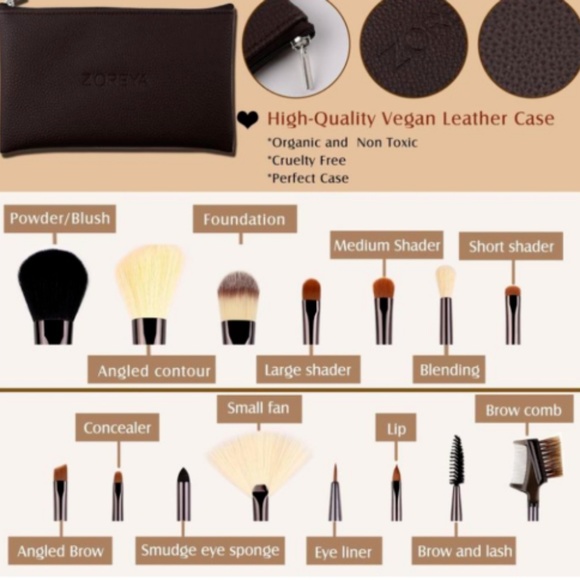 Z'Oreya 15 piece High End Luxury Makeup Brush Set - Picture 2 of 4